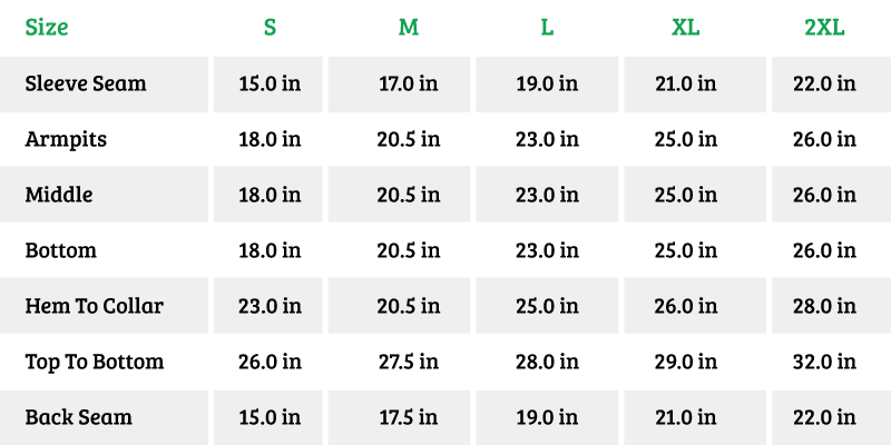 Alstyle Apparel Size Chart